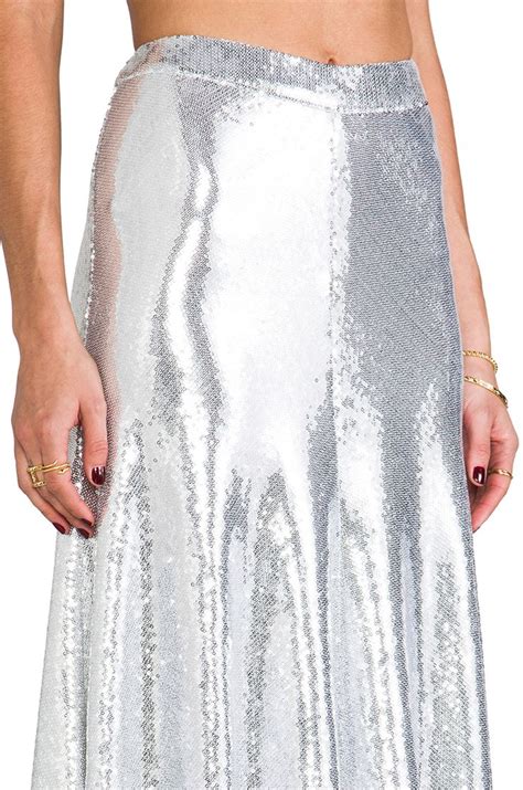 Wildfox Couture Cecilia Sequin Maxi Skirt In Silver From Revolve Com