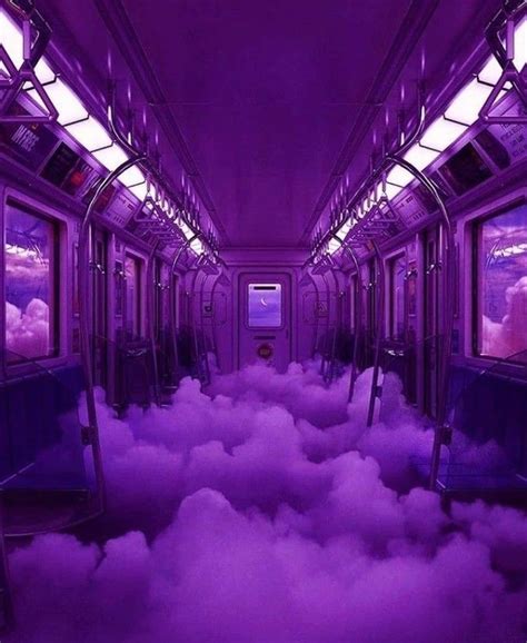 Purple Subway Train Scyphergi Purple Aesthetic Purple Wallpaper