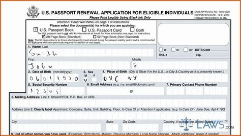 Passport Renewal Forms Printable 2020 Form Resume Examples Govlkrnyva