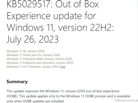 Windows 11 22h2 Kb5029517 Oobe Or Out Of Box Experience Update