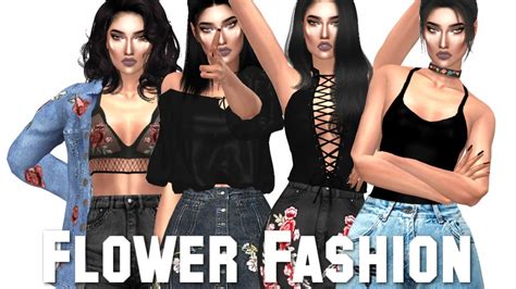 The Sims 4 Cas Flower Fashion Lookbook Full Cc List And Sim Download