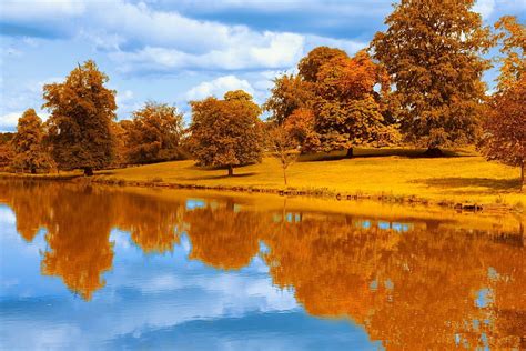 1080p Free Download Reflections Fall Lake Landscape Water