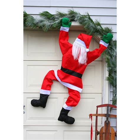 60" Climbing Santa Hanging From Gutter House Chimney Christmas
