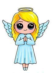 Today let's try learning how to draw a cute girl. Angel By:Draw so cute | Cute kawaii drawings, Kawaii girl ...