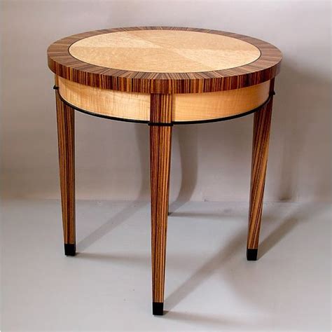 Custom made to any size and any shape: Handmade Zebrawood Birdseye Maple Round Table by Joel Liebman Furniture | CustomMade.com