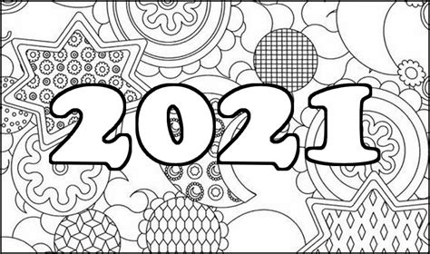 Dibujo Para Colorear Relajante Ano Nuevo 2021 Año Nuevo 8