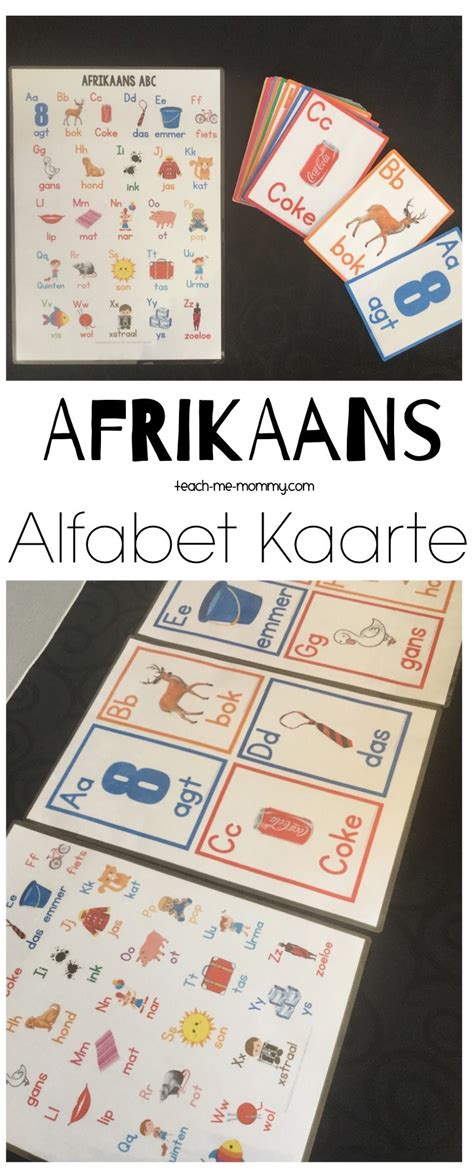 Afrikaanse Alfabet Kaartealphabet Cards Teach Me Mommy