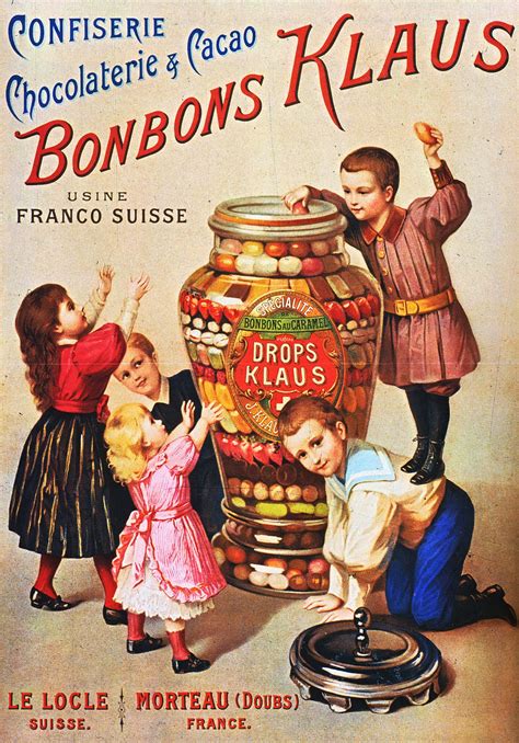 1894 Bonbons Klaus 62x45 Cm Publicités Rétros Affiches Publicitaires