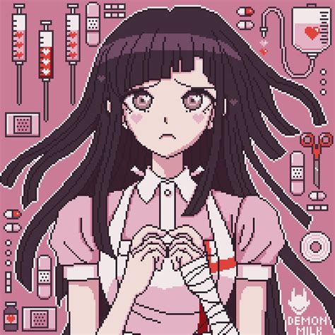 Mikan 💊💉 Pixel Art Made By Me Who Should I Do Next Rdanganronpa