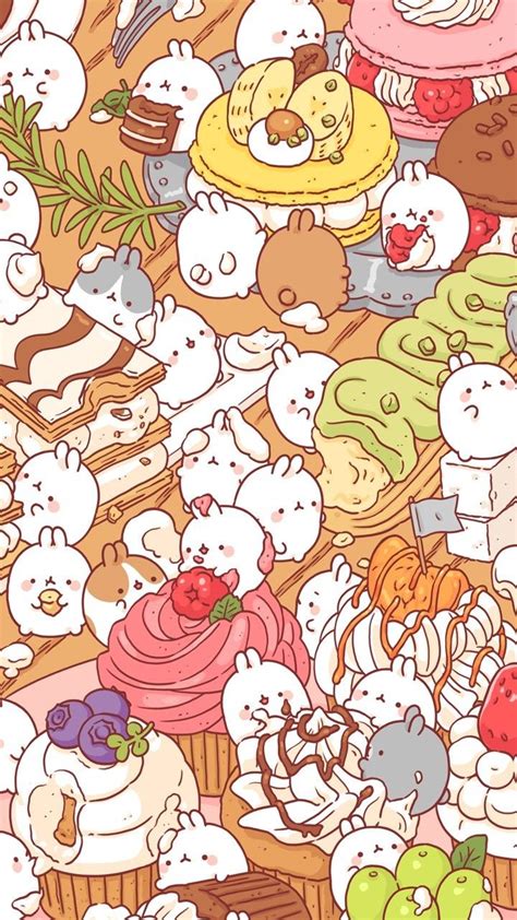 Be Positive MOLANG WALLPAPERS I think this was Naver 카와이 벽지 카와이 그림 귀여운 아이폰 배경화면