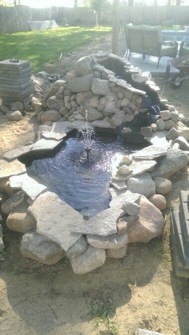 Pond Simple And Beautiful 5 Tier Waterfall Built Up With Cinder