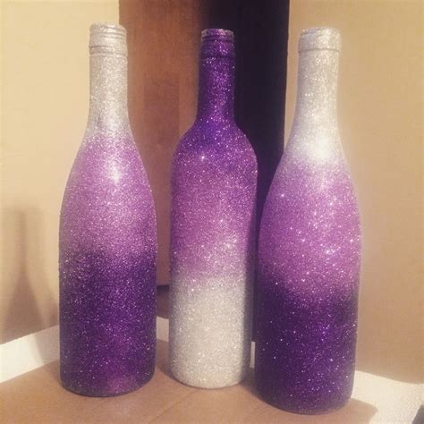Diy Glitter Wine Bottles Alcohol Bottle Crafts Glitter Wine Bottles