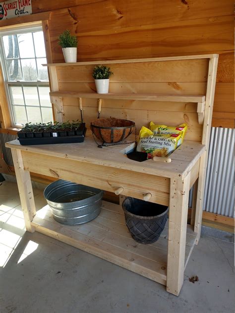 DIY Potting Bench Plans Strong Elegant And Easy To Make | Etsy | Diy potting bench, Potting ...