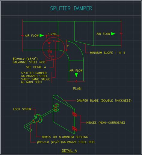 Splitter Damper Free Cad Block And Autocad Drawing