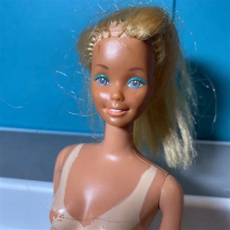 Vintage Sun Lovin Malibu Barbie Doll Blonde Nude W Tan