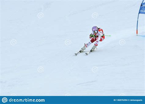 Anna Weith Of Austria Competes In The First Run Of The Giant Slalom