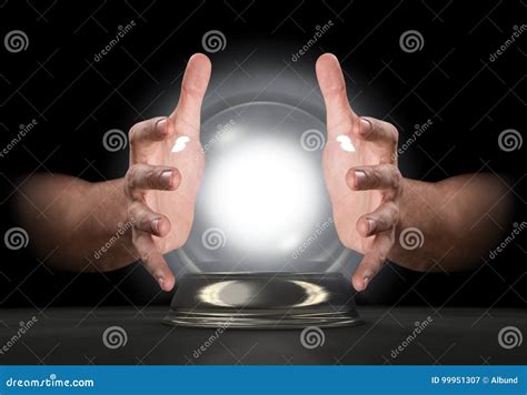 Hands On Crystal Ball Stock Illustration Illustration Of Fortune