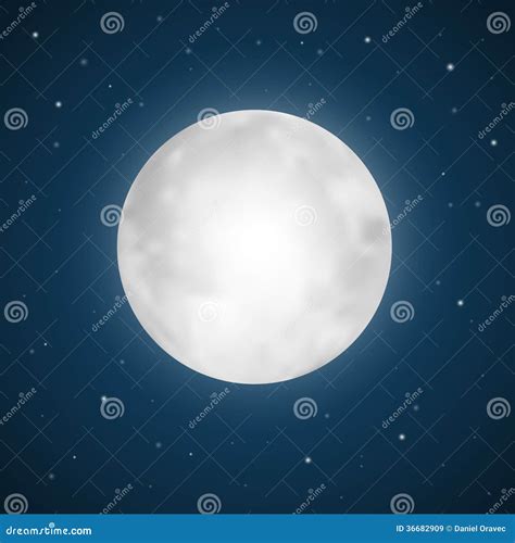 Vector Full Moon Illustration Stock Vector Illustration Of Icon