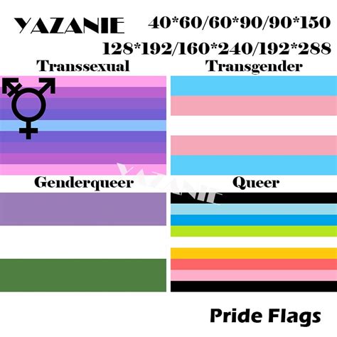 yazanie 128 192cm 160 240cm 192 288cm transsexual transgender genderqueer queer pride flags and