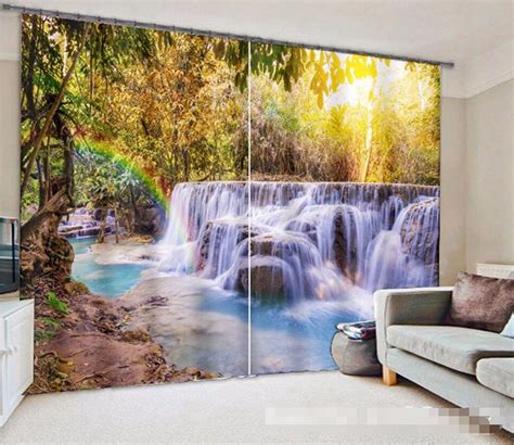 3d Forest Waterfall 1050 Curtains Drapes Aj Wallpaper