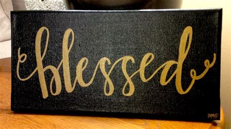 Blessed Calligraphy Handmade 7x14 Canvas