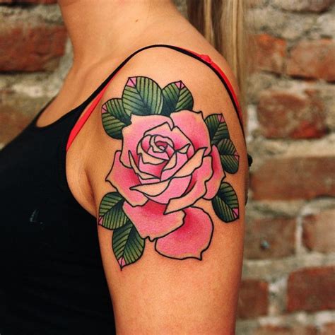 Pink Rose Tattoo Design Pink Tattoo Pink Rose Tattoos Traditional