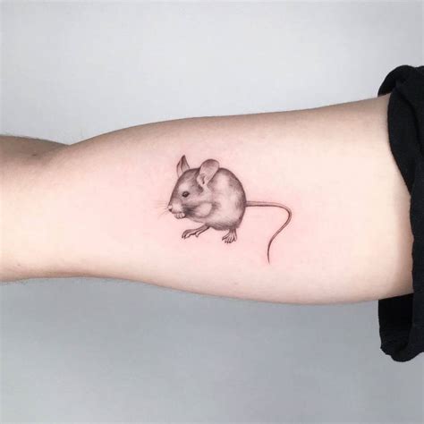 Micro Realistic Mouse Tattoo On The Inner Arm