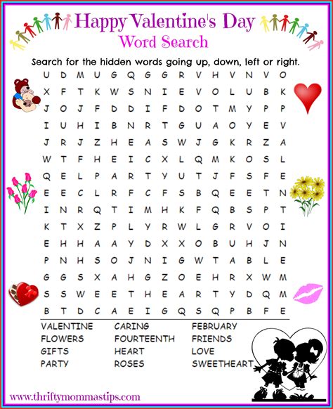Happy Valentines Day Word Search Printable — Thrifty