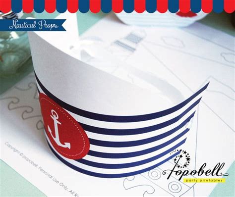 Nautical Props Printable Diy Nautical Birthday Party Decor Etsy
