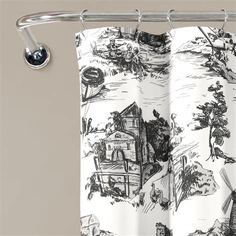 French Country Toile Shower Curtain Lush Decor