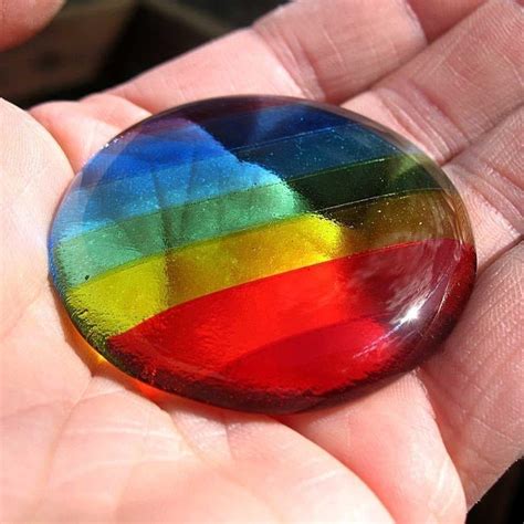 Glass Rainbow Wishing Rock Wishing Stone Rainbow Stone