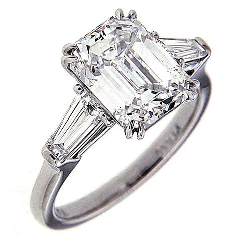 325 Carat Gia Cert Center Emerald Cut Diamond Platinum Engagement Ring