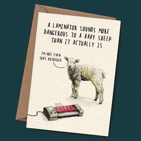 Laminator Card Sheep Greetings Card Funny Lamb Card Card Etsy