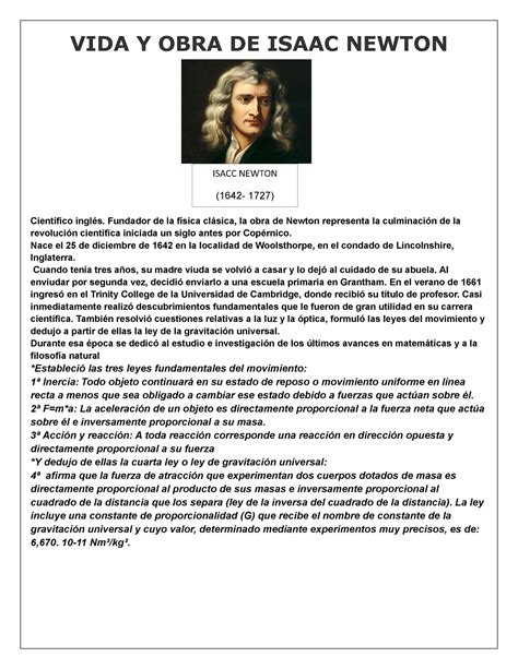 Isaac Newton Biografia Resumida Pdf