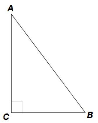 A triangle has six parts: Right triangle ABC is shown. Which of these is equal to - Brainly.com