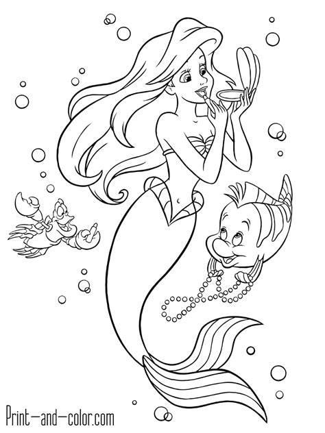 Kids & toddler will entertain and improving. The Little Mermaid coloring pages | Print and Color.com