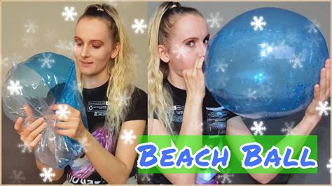 Popping A Beach Ball ASMR Blowing Up A Beach Ball Inflating And