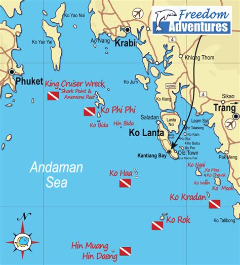 Krabi Area Map Location Of Freedom Adventures And Surrounding Islands