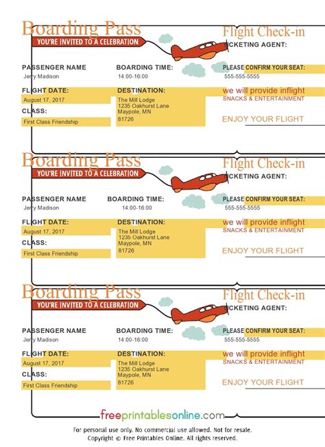 Editable Plane Ticket Templates Word PDF TemplateArchive