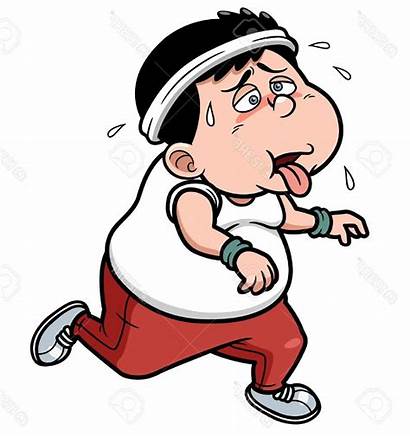 Tired Cartoon Person Clipart Woman Run Exercise