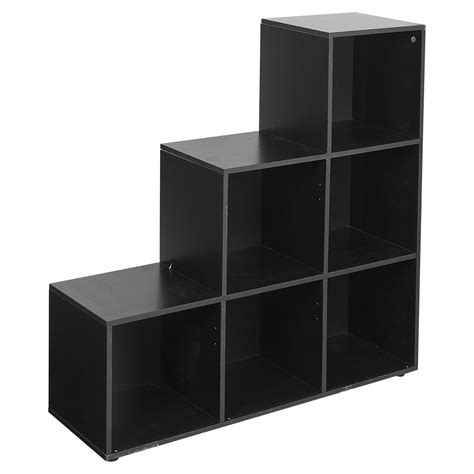 6 Cube Step Storage Bookcase Unit Shelf Home Office Organiser Display