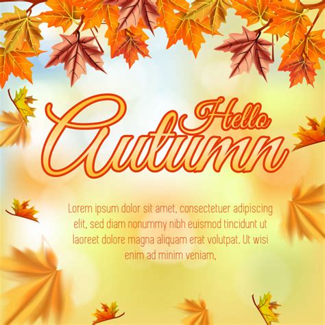 Premium Vector Hello Autumn Leaves Background