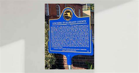 Community Dedicates Historical Marker In Cumberland Maryland
