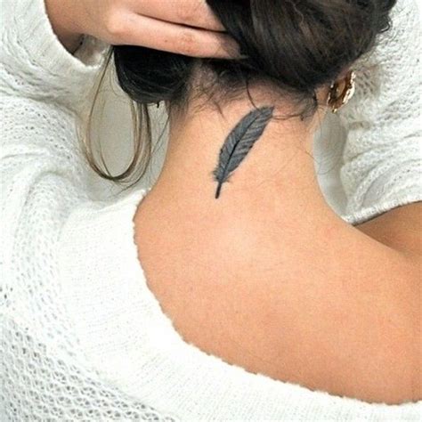Feather Neck Tattoo On Neck Tattoo Simple Tattoos