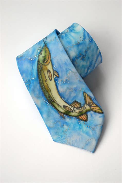 Big Fish Fishing Tie Fishermans Tie Fish Tie Mens Necktie