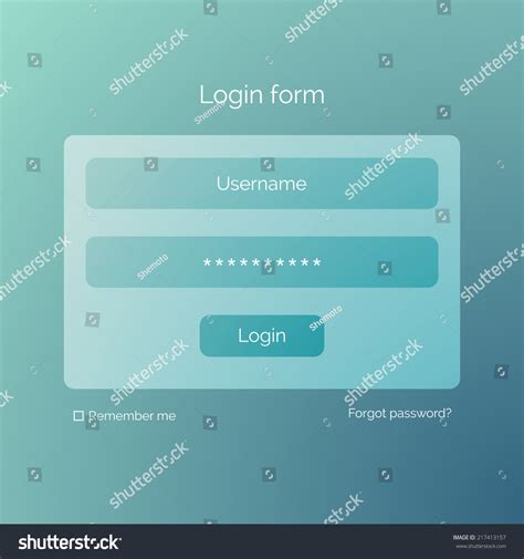 Login Form Vector Template Royalty Free Stock Vector 217413157