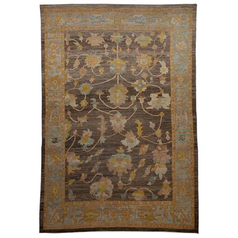 Oversized Modern Turkish Oushak Rug With Brightly Colored Floral
