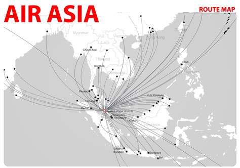 At the same time, airasia flights include quality technology to. international flights: Air Asia route map