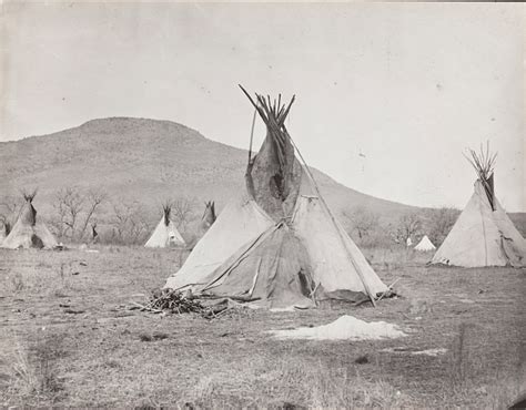 Kiowa Apache Pacers Camp Mount Scott In Distance Near Fort Sill