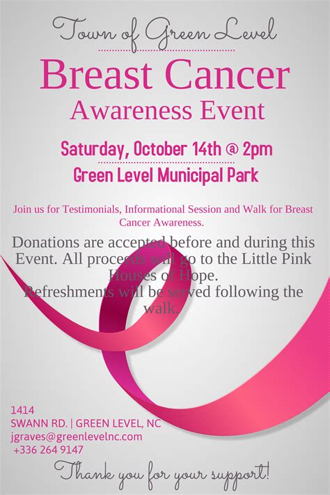 Breast Cancer Awareness Event Town Of Green Level North Carolina